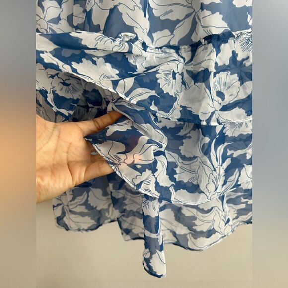 American Eagle Outfitters Shiffin Floral Blue Dress - Picture 8 of 10